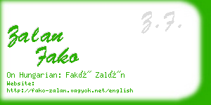 zalan fako business card